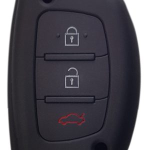 Θήκη κλειδιού για αυτοκίνητα Hyundai 1007-02, εύκαμπτη, μαύρη