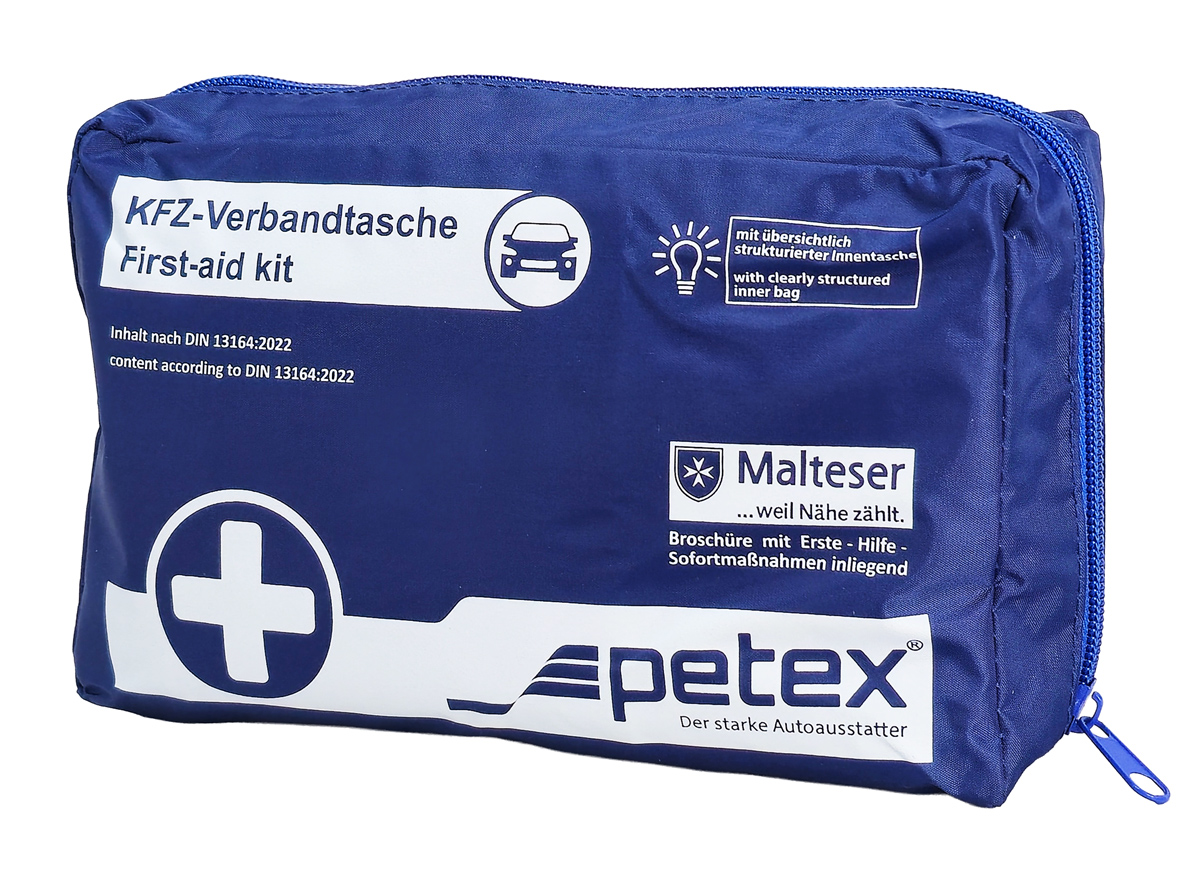 PETEX kit πρώτων βοηθειών για οχήματα 43930005, DIN 13164-2022, μπλε
