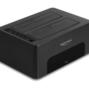 DELOCK docking station για 2.5" ή 3.5" SATA HDD/SSD 64187, 2 θέσεων, 5Gbps, clone/erase function, μαύρο
