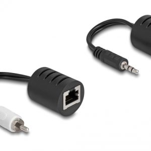 DELOCK audio extender 87859 3.5mm σε RCA, μέσω καλωδίου RJ45, έως 50m