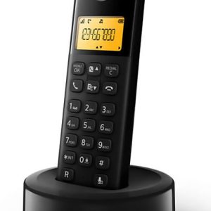 PHILIPS ασύρματο τηλέφωνο D1601B/34, με ελληνικό μενού, μαύρο