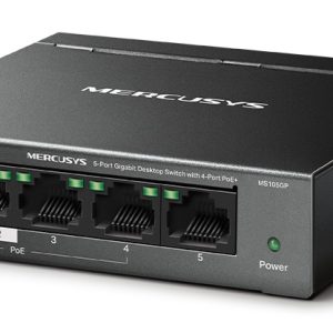 MERCUSYS Desktop Switch MS105GP, 5x 10/100/1000 Mbps, PoE+, Ver. 1.0