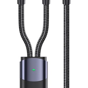 USAMS καλώδιο USB-C σε USB-C & Lightning US-SJ550, PD 100W, 1.2m, μαύρο