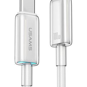 USAMS καλώδιο USB-C σε USB-C US-SJ660, 100W, 480Mbps, 1.2m, λευκό
