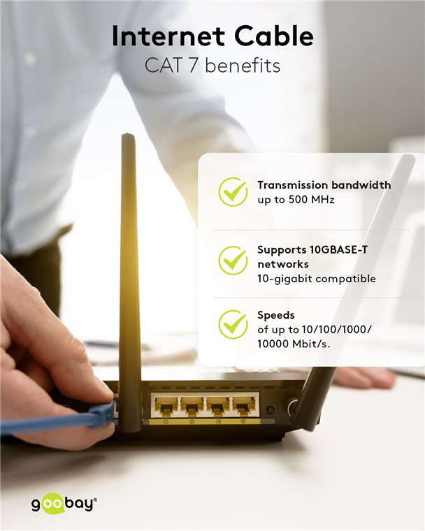 GOOBAY καλώδιο δικτύου 91093, CAT 7 S/FTP, copper, 500MHz, 2m, λευκό - Image 5